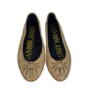 Vintage Sam & Libby Tan Leather Ballet Flats: 7.5M